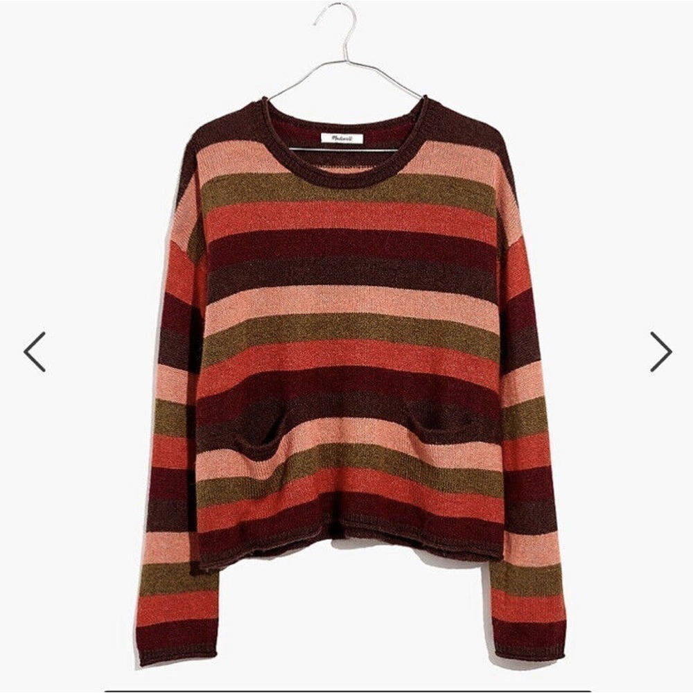 Madewell Chelsea Striped Pocket Pullover Sweater Alpaca Blend